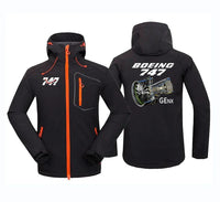 Thumbnail for Boeing 747 & GENX Engine aviation design printed on warm polar fleece polar fleece jacket.