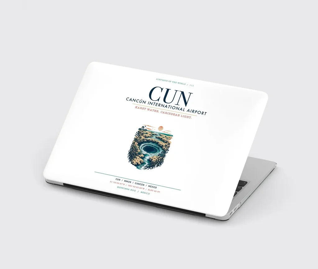 Cancún International Airport (CUN) design on white MacBook case