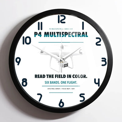 DJI P4 Multispectral design on white framed wall clock