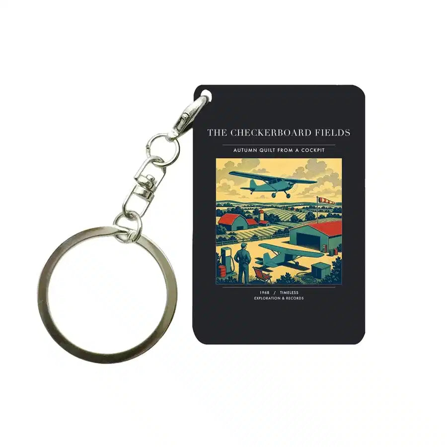 VINTAGE G4201 - The Checkerboard Fields - Designed Key Chain design on black