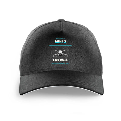 DJI Mini 3 design on black printed hat