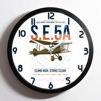 Thumbnail for Royal Aircraft Factory S.E.5a design on white framed wall clock
