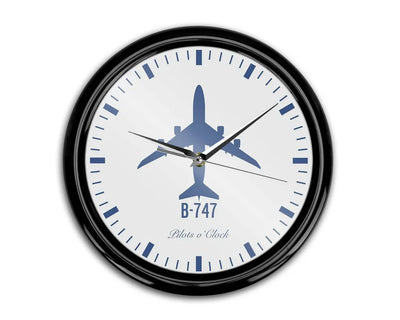 Boeing 747 aviation themed wall clock, premium wood and metal.