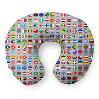 Thumbnail for 220 World's Flags Travel & Boppy aviation design on memory foam with soft cover travel pillow.