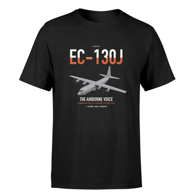 EC-130J Commando Solo III design on black double-side t-shirt, single-side print