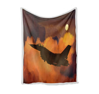 Thumbnail for Departing Fighter Jet 16 Bed Blankets & aviation print on soft fleece blanket.