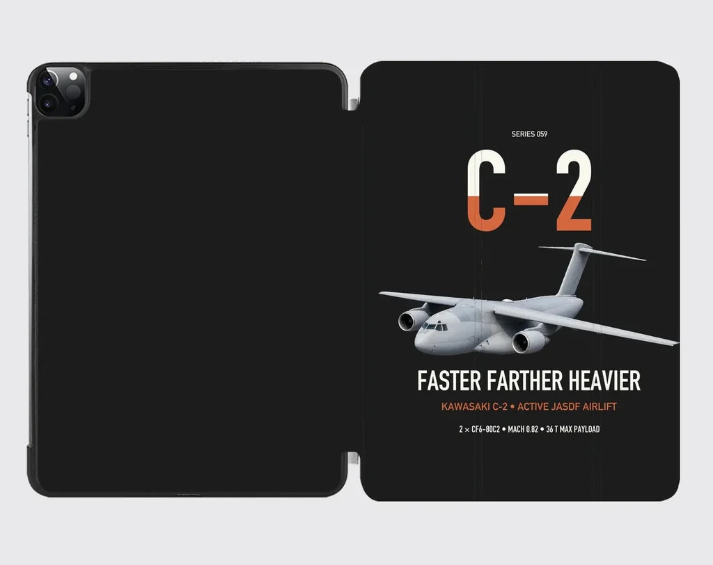 Kawasaki C-2 design on black ipad tablet case