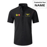 Thumbnail for Flat Colourful 787 Short Sleeve aviation design printed on soft cotton 2D-printed shirt.