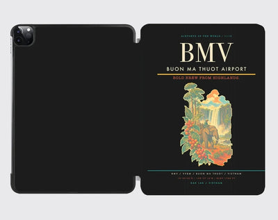 Buon Ma Thuot Airport (BMV) design on black ipad tablet case