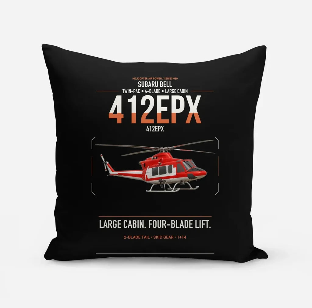 SUBARU Bell 412EPX design on black pillow