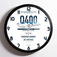 Thumbnail for De Havilland Dash 8-400 design on white framed wall clock