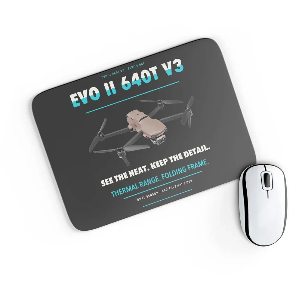 Autel EVO II Dual 640T V3 design on black rectangle mouse pad