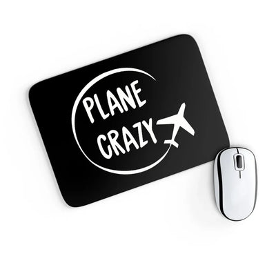 Plane Crazy aviation design on neoprene with anti-slip base mouse pad.