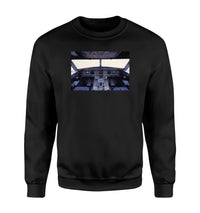 Thumbnail for Airbus A320 Cockpit (Wide) aviation design printed on soft cotton blend sweatshirt.