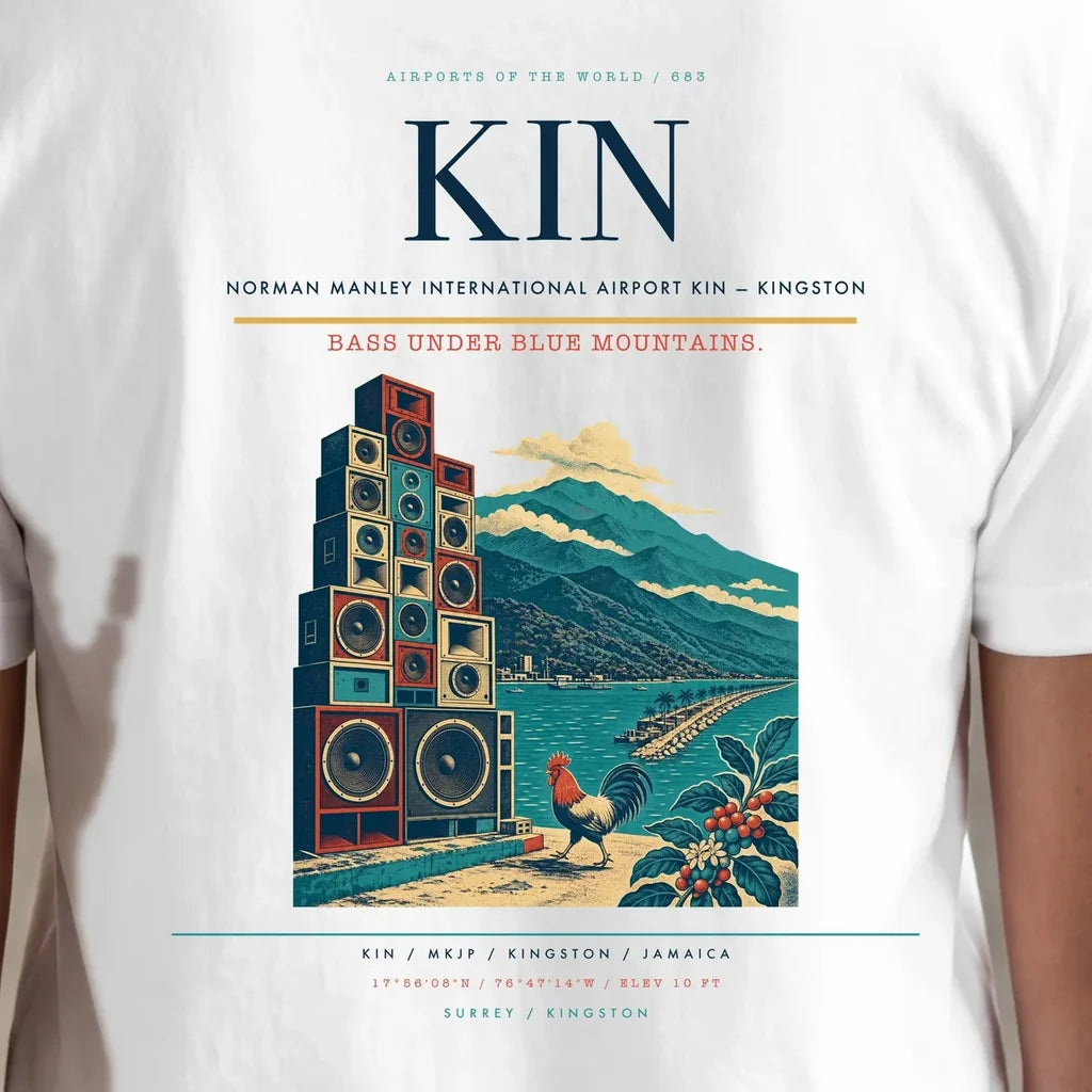 Norman Manley International Airport (KIN) double-side t-shirt design close-up cover