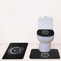 Thumbnail for In Thrust We Trust Toilet Seat Cover Three-piece aviation print on soft fabric toilet seat cover set.