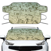Thumbnail for Retro Airplanes & Text Car aviation design on car windshield cover.