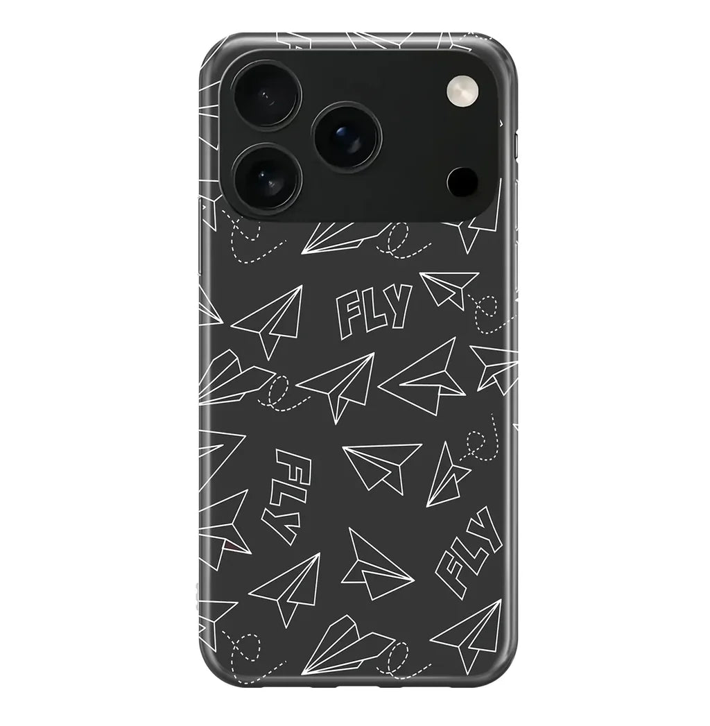 Paper Airplane & Fly-Gray iPhone Case