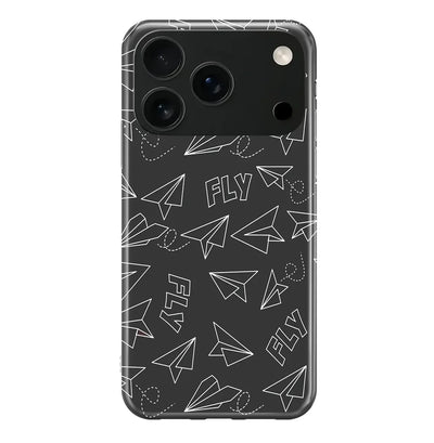 Paper Airplane & Fly-Gray iPhone Case