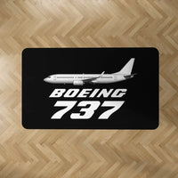 Thumbnail for The Boeing 737 aviation design on durable carpet pile with non-slip backing rectangle carpet floor mat.