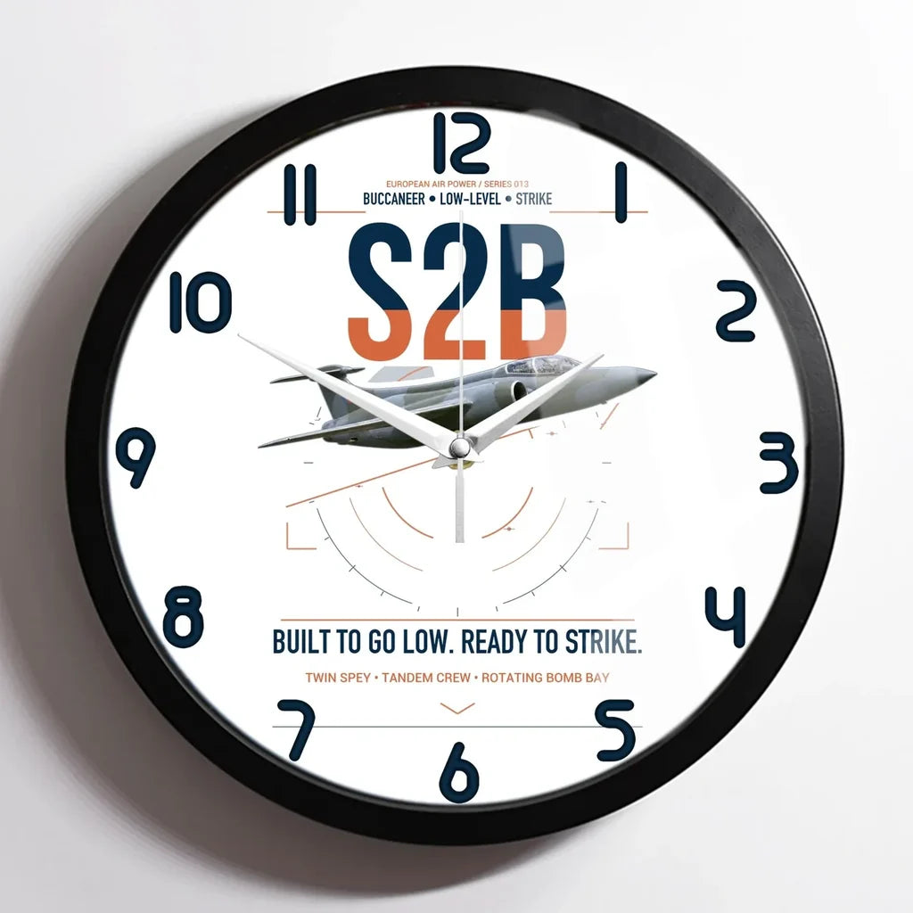 Blackburn Buccaneer S2B design on white framed wall clock