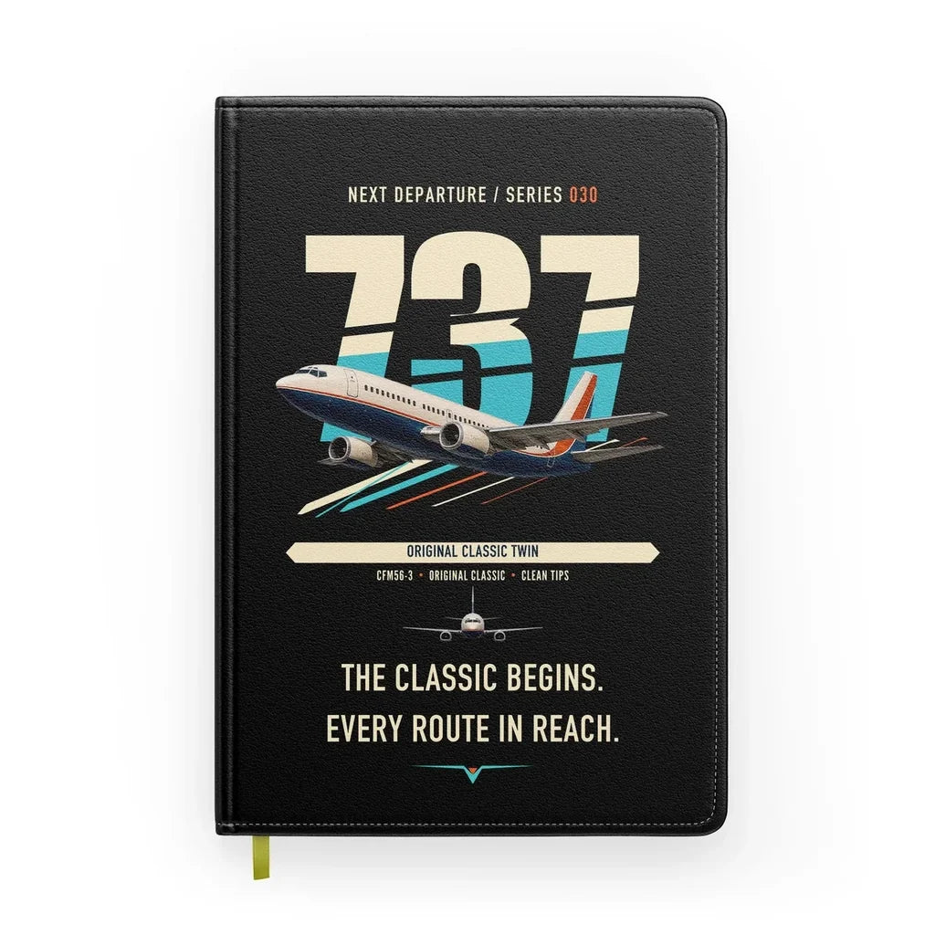 Boeing 737-300 Classic design on black notebook