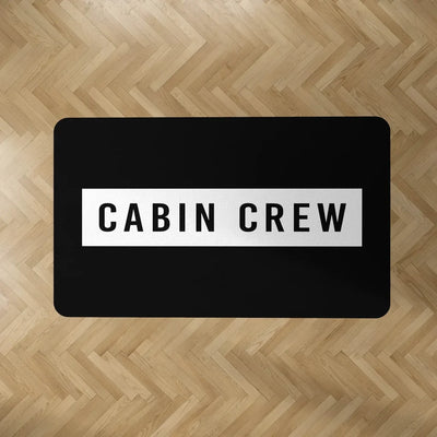 Cabin Crew Text aviation design on durable carpet pile with non-slip backing rectangle carpet floor mat.