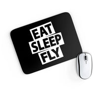 Thumbnail for Eat Sleep Fly aviation design on neoprene with anti-slip base mouse pad.