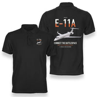 Thumbnail for E-11A BACN design on black double-side polo t-shirt, double-side print