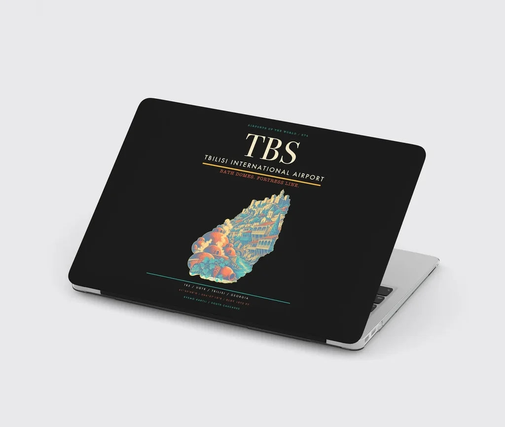 Tbilisi International Airport (TBS) design on black MacBook case
