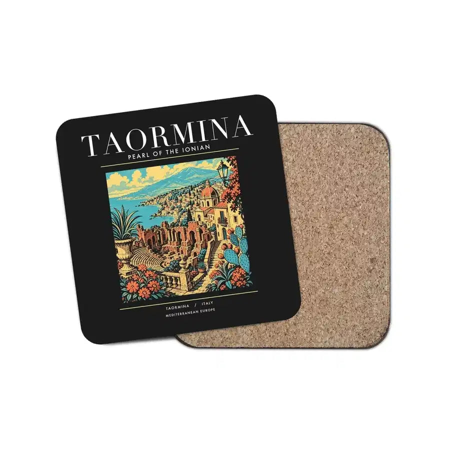TAORMINA - Poster - Coaster - Black