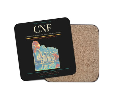 Tancredo Neves International Airport (CNF) design on black 1 piece coaster