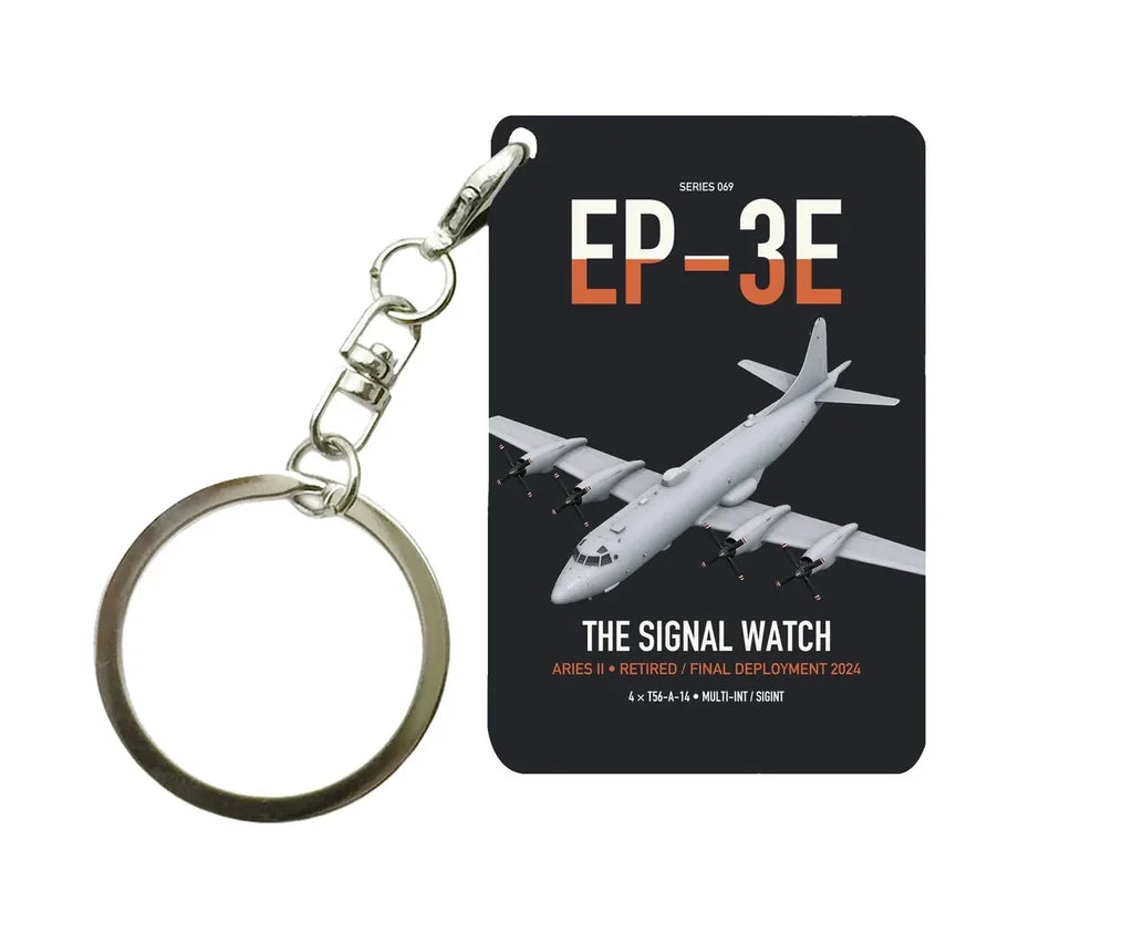 EP-3E ARIES II design on black designed key chain, double-side print