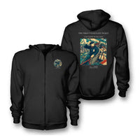 Thumbnail for VINTAGE G4321 - The First Passenger Ticket - Premium Zipped Hoodie design on black