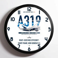 Thumbnail for Airbus A319neo design on white framed wall clock