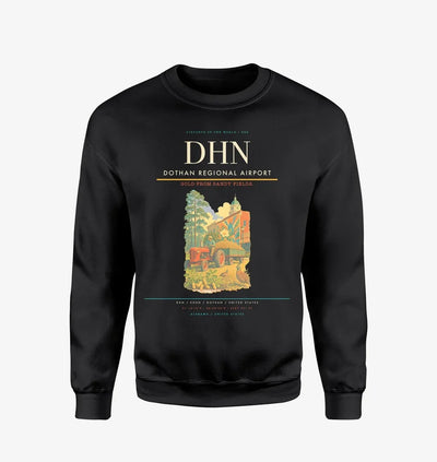 Dothan Regional Airport (DHN) design on black sweatshirt