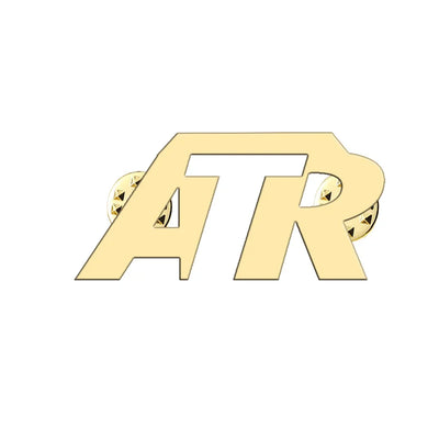ATR & Text aviation hollow pin in polished alloy.