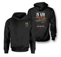 Thumbnail for Fokker D.VII design on black double-side hoodie, double-side print