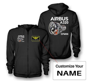 Airbus A320 & CFM56 Engine Zipped Hoodies