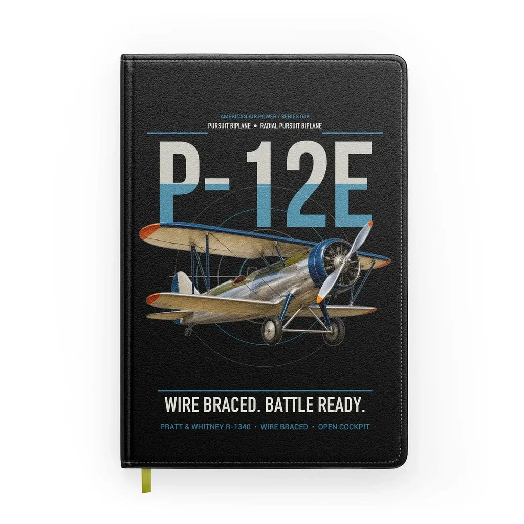 Boeing P-12E design on black notebook