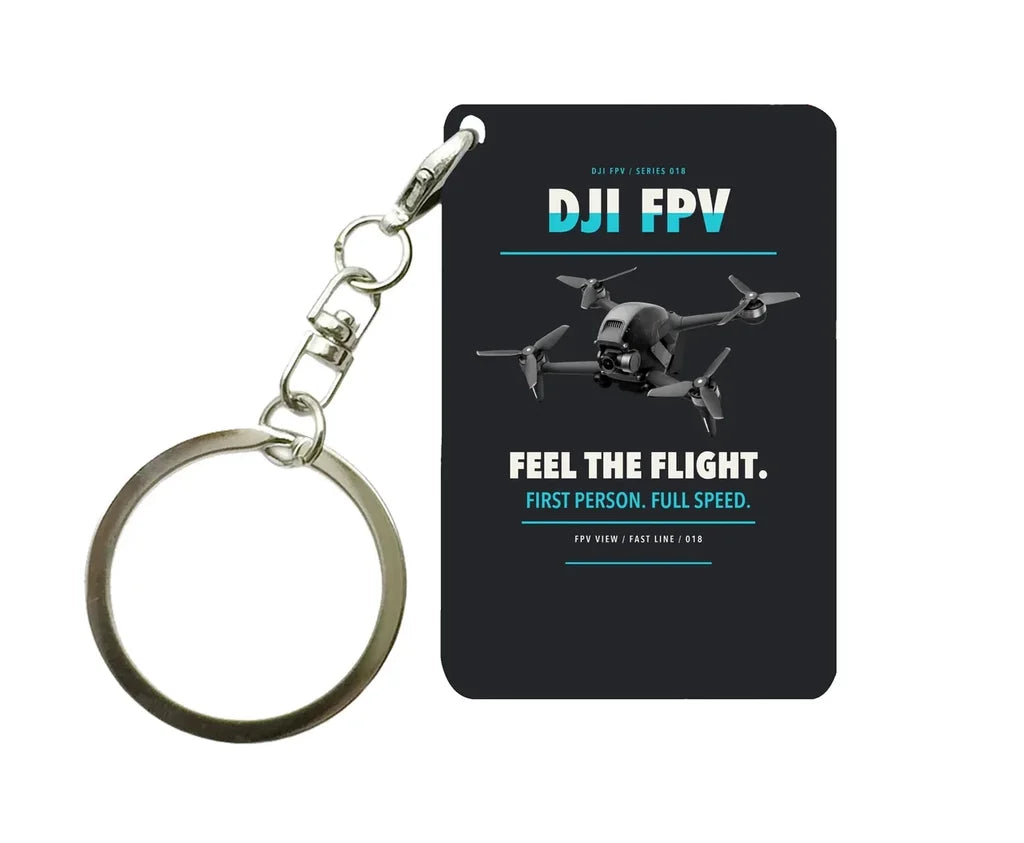 DJI FPV Key Chain design on black key chain
