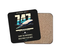 Thumbnail for Boeing 747-400 Dreamlifter design on black 1 piece coaster