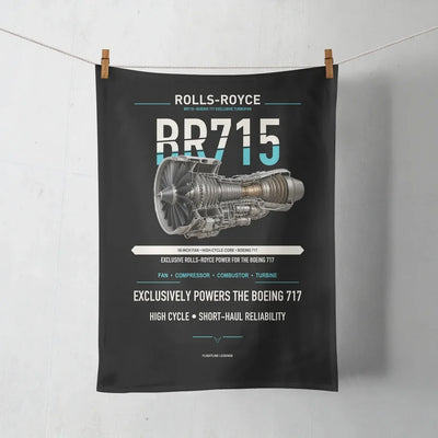 BR715 design on black towel