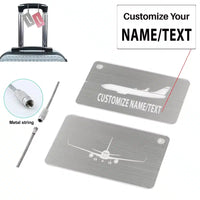 Thumbnail for Boeing 767 Silhouette aviation design aluminum airplane luggage tag, aircraft-grade aluminum construction.