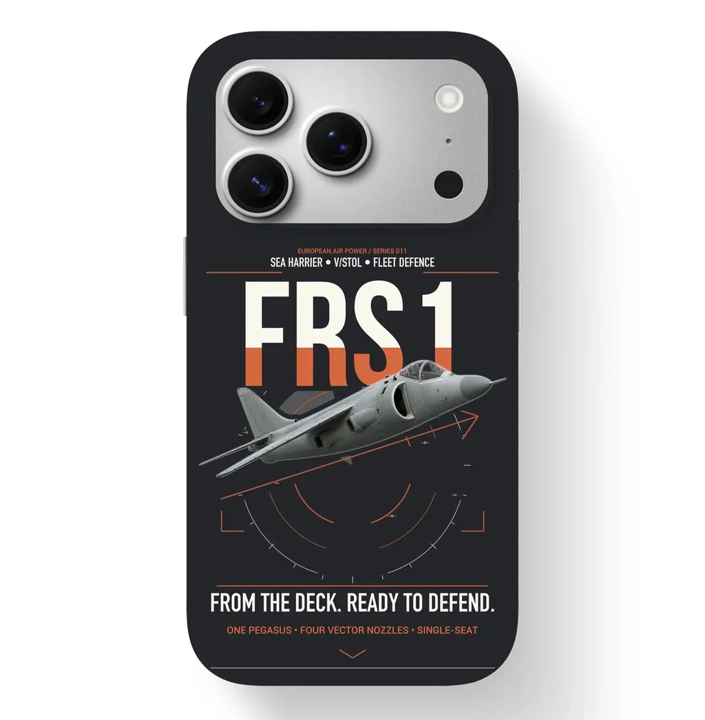 British Aerospace Sea Harrier FRS.1 design on black magsafe iphone case, for iPhone 17 Pro