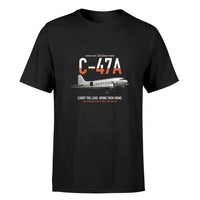 Thumbnail for C-47A Skytrain design on black double-side t-shirt, single-side print