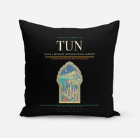 Thumbnail for Tunis-Carthage International Airport (TUN) design on black pillow