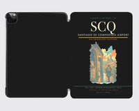 Thumbnail for Santiago de Compostela Airport (SCQ) design on black ipad tablet case