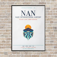 Thumbnail for Nadi International Airport NAN vertical canvas print - framed - white background