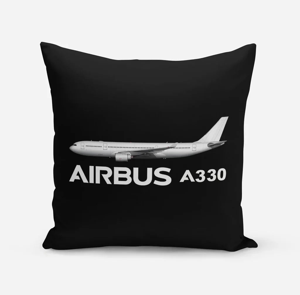 The Airbus A330 aviation design on soft polyester filling pillow.